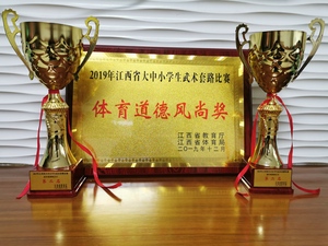 2019年代表赣州四中参加江西省中小学生武术套路比赛荣获全省高中组团体总分第二名