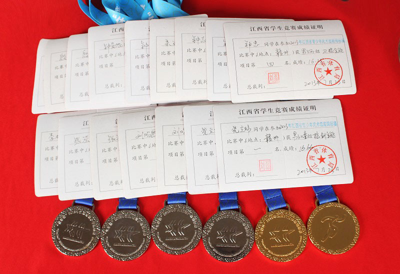 2013年代表赣州市参加江西省青少年武术套路锦标赛所获荣誉